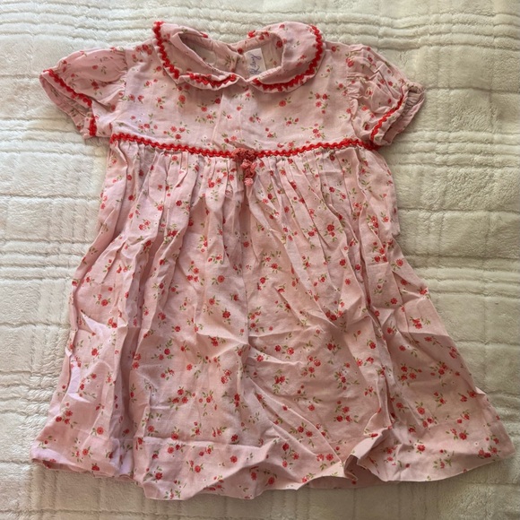 Rachel Riley | Dresses | Rachel Riley Pink Floral Dress With Red ...